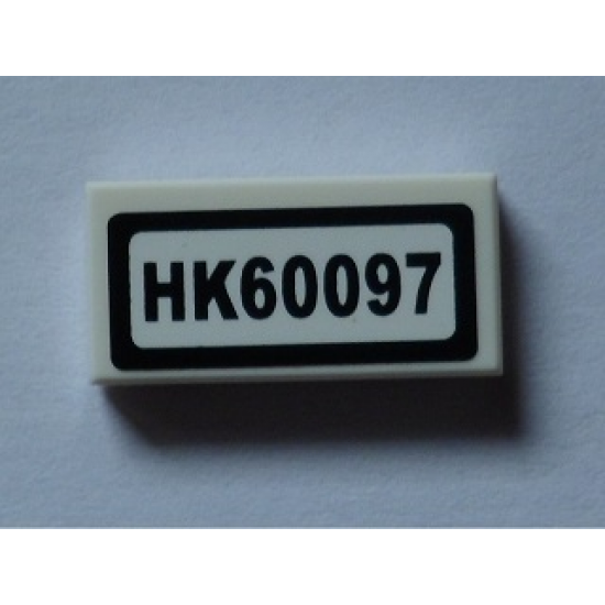 Tile 1 x 2 with 'HK60097' Pattern (Sticker) - Set 60097