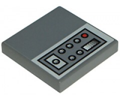 Tile 2 x 2 with Groove with SW Jedi Starfighter Control, 6 Buttons Pattern (Sticker) - Set 7256 / 7283
