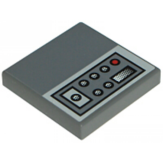Tile 2 x 2 with Groove with SW Jedi Starfighter Control, 6 Buttons Pattern (Sticker) - Set 7256 / 7283
