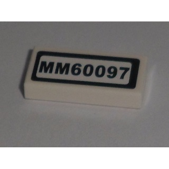 Tile 1 x 2 with 'MM60097' Pattern (Sticker) - Set 60097