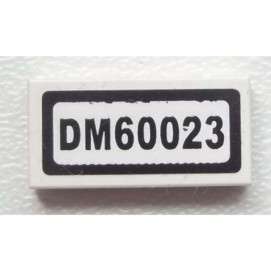 Tile 1 x 2 with 'DM60023' Pattern (Sticker) - Set 60023