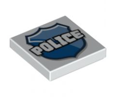 Tile 2 x 2 with 'POLICE' on Badge Pattern