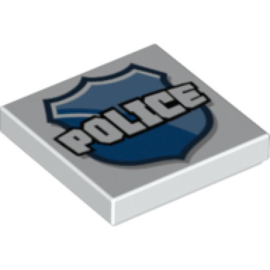 Tile 2 x 2 with 'POLICE' on Badge Pattern