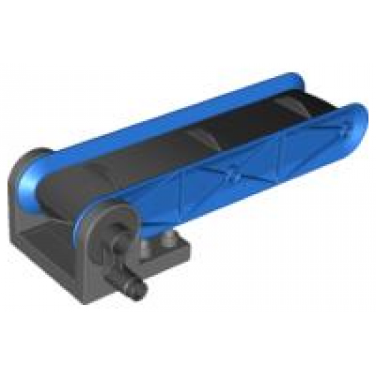 Duplo Conveyor Belt Type 2 on 4 x 4 Base with Blue Sides and Black Belt