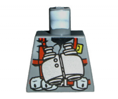 Torso Dino Vest with Red Harness and Silver Binoculars Pattern
