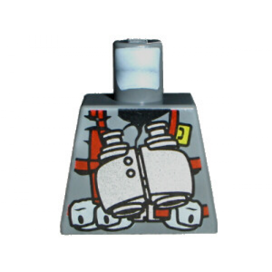 Torso Dino Vest with Red Harness and Silver Binoculars Pattern