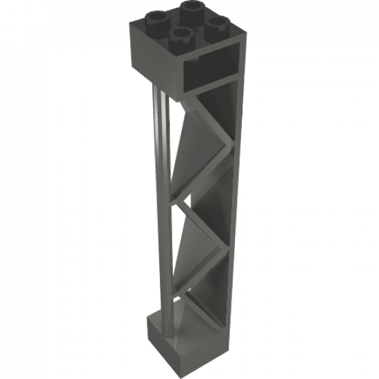 Support 2 x 2 x 10 Girder Triangular Vertical - Type 2 - Open Side Top, 1 Post & 1 Panel