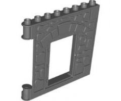 Duplo, Building Wall 1 x 8 x 6 Hinge on Left with Door Opening - Castle