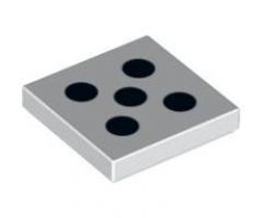 Tile 2 x 2 with 5 Black Dots Pattern