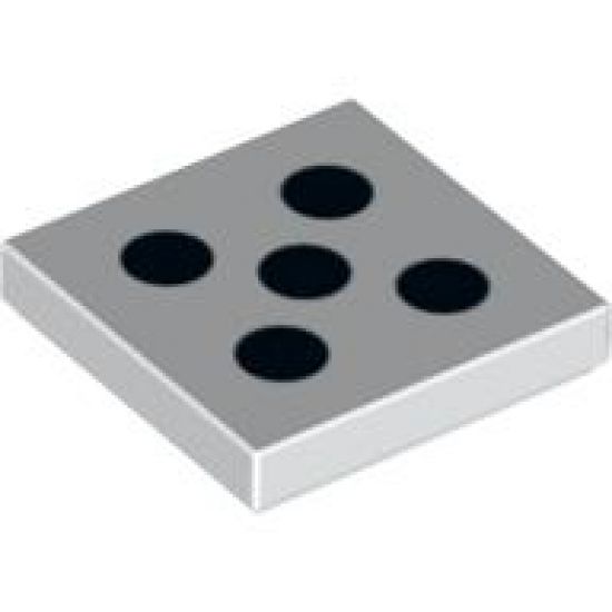 Tile 2 x 2 with 5 Black Dots Pattern