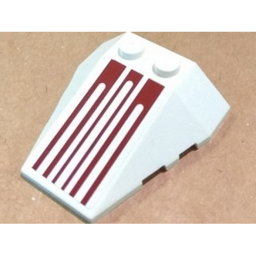 Wedge 4 x 4 Triple with Stud Notches with Six Dark Red Pinstripes Pattern (Sticker) - Set 8085