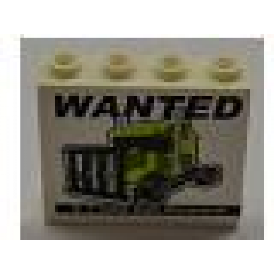 Panel 1 x 4 x 3 with Side Supports - Hollow Studs with 'WANTED $1.000.000 Reward' Pattern (Sticker) - Sets 8196 / 8199
