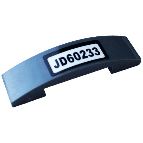 Slope, Curved 4 x 1 Double with License Plate 'JD60233' Pattern (Sticker) - Set 60233