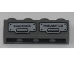 Brick 1 x 4 with 'ELECTRICS' and 'PNEUMATICS' Pattern (Sticker) - Set 60197