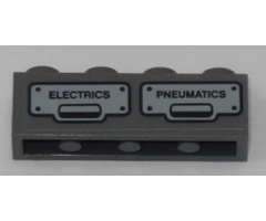 Brick 1 x 4 with 'ELECTRICS' and 'PNEUMATICS' Pattern (Sticker) - Set 60197