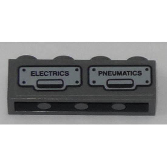 Brick 1 x 4 with 'ELECTRICS' and 'PNEUMATICS' Pattern (Sticker) - Set 60197