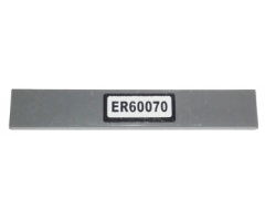 Tile 1 x 6 with 'ER60070' License Plate Pattern (Sticker) - Set 60070