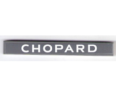 Tile 1 x 8 with White 'CHOPARD' on Dark Bluish Gray Background Pattern (Sticker) - Set 75876