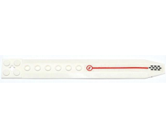 Plate, Modified 2 x 16 with Angled Side Extensions and Axle Hole (Rotor Blade) with Red Line and Black Holes Pattern Model Right (Sticker) - Set 70708