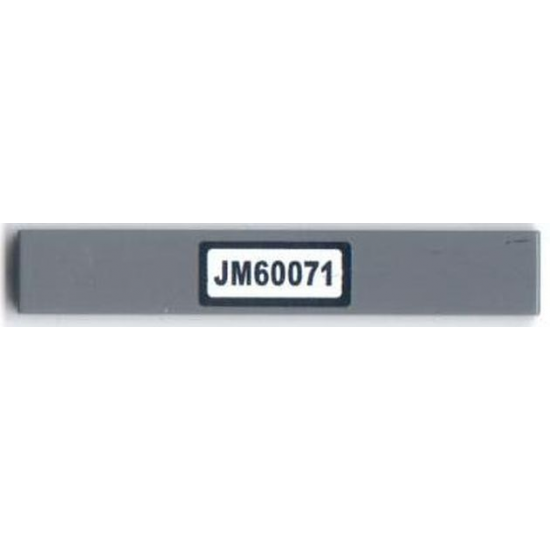 Tile 1 x 6 with 'JM60071' License Plate Pattern (Sticker) - Set 60071