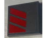 Tile, Modified 2 x 2 Inverted with Red Stripes Pattern Model Right Side (Sticker) - Set 70613