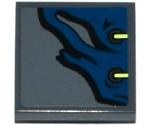 Tile, Modified 2 x 2 Inverted with Dark Blue Cloth with 2 Eyelets and Yellowish Green Laces Pattern (Sticker) - Set 70737