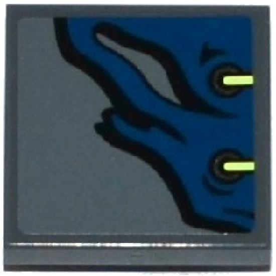 Tile, Modified 2 x 2 Inverted with Dark Blue Cloth with 2 Eyelets and Yellowish Green Laces Pattern (Sticker) - Set 70737