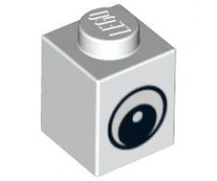 Brick 1 x 1 with Eye Simple with Black and White Pattern, Circle in Pupil