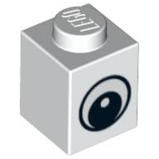 Brick 1 x 1 with Eye Simple with Black and White Pattern, Circle in Pupil