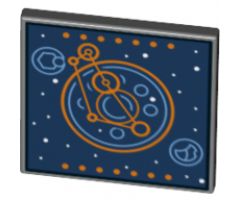 Road Sign 2 x 2 Square with Open O Clip with Blue and Orange Space Screen Pattern