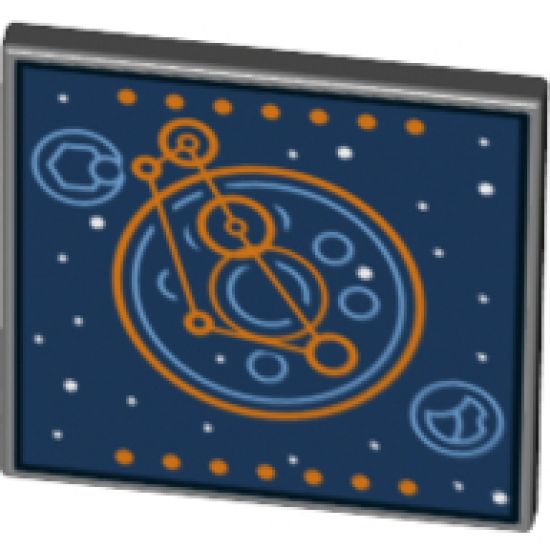 Road Sign 2 x 2 Square with Open O Clip with Blue and Orange Space Screen Pattern