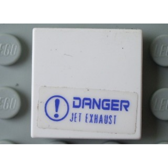 Tile 2 x 2 with 'DANGER JET EXHAUST' Pattern (Sticker) - Set 7700