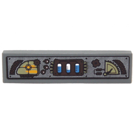 Tile 1 x 4 with Gauges, Display and Buttons Pattern (Sticker) - Set 70010