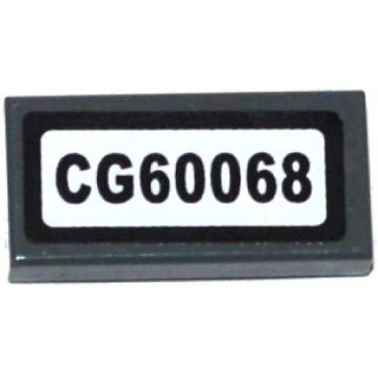 Tile 1 x 2 with 'CG60068' Pattern (Sticker) - Set 60068