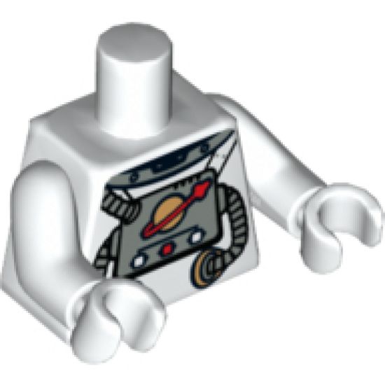 Torso Space with Classic Space Logo and Tubes Pattern / White Arms / White Hands