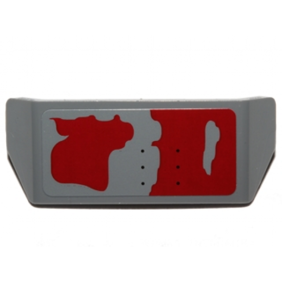 Vehicle, Spoiler with Bar Handle with Worn Dark Red Patches Pattern Model Left Side (Sticker) - Set 75099