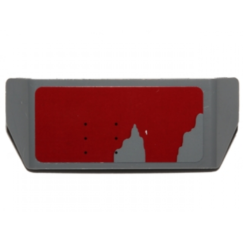 Vehicle, Spoiler with Bar Handle with Worn Dark Red Patches Pattern Model Right Side (Sticker) - Set 75099