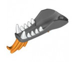 Animal, Body Part Dragon Head (Ninjago) Lower Jaw with White Teeth and Orange Spines Pattern