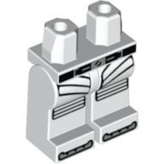 Hips and Legs with Black and Silver Belt and Silver Panels Pattern
