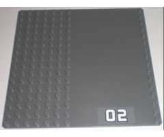 Baseplate, Road 16 x 16 with Driveway and '02' Pattern (Sticker) - Set 7208