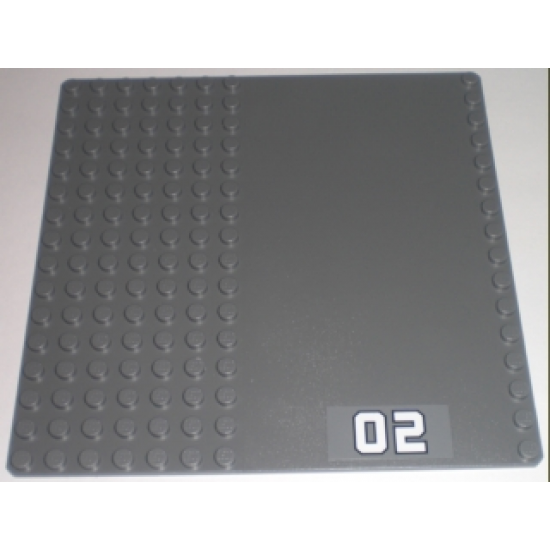 Baseplate, Road 16 x 16 with Driveway and '02' Pattern (Sticker) - Set 7208
