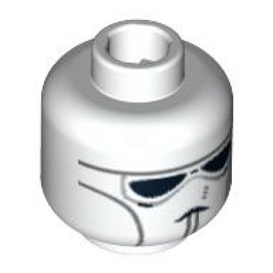 Minifigure, Head Alien with Face Mask with Black Goggles and Chin Lines Pattern (SW Clone Pilot) - Blocked Open Stud