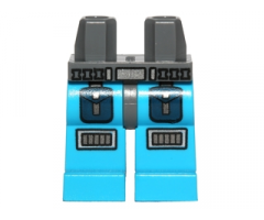 Hips and Dark Azure Legs with 2 Pockets and Knee Pads Pattern