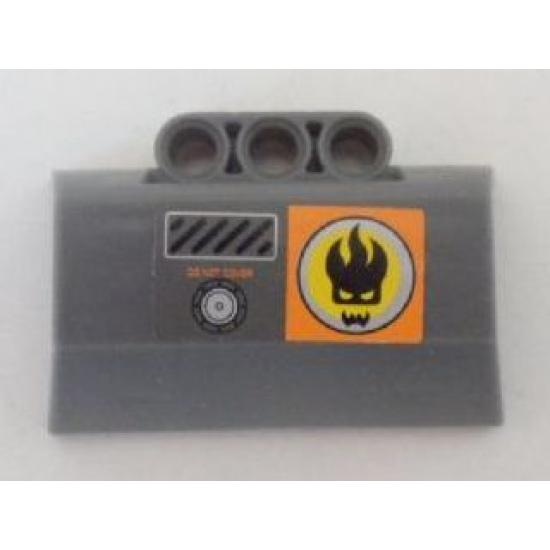 Technic, Panel Engine Block Half / Side Intake with Agents Dr. Inferno Logo and 'DO NOT COVER' Pattern Model Right Side (Sticker) - Set 8634
