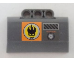 Technic, Panel Engine Block Half / Side Intake with Agents Dr. Inferno Logo and 'DO NOT COVER' Pattern Model Left Side (Sticker) - Set 8634