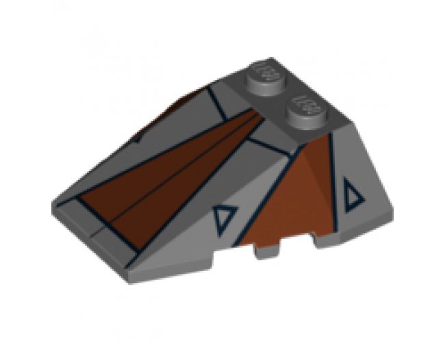 Wedge 4 x 4 Triple with Stud Notches with Sith Nightspeeder Pattern 1