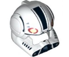 Minifigure, Headgear Helmet SW Clone Pilot with Open Visor and Black and Tan Markings Pattern