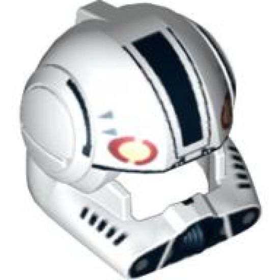 Minifigure, Headgear Helmet SW Clone Pilot with Open Visor and Black and Tan Markings Pattern