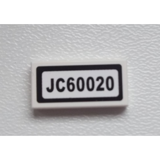 Tile 1 x 2 with 'JC60020' Pattern (Sticker) - Set 60020