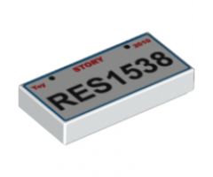 Tile 1 x 2 with 'Toy STORY 2010 RES1538' Pattern